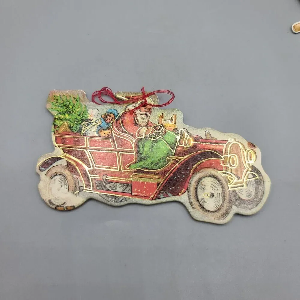 Merrimack Christmas Holiday Ornaments Die Cut Cardboard Angels Santa Lot Of 10